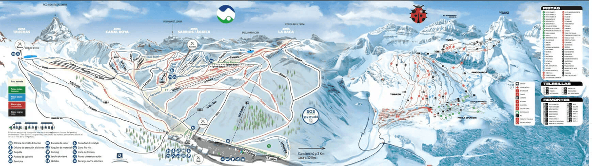 Mapa pistas Astún - -CaranvaSports - temporada 2026