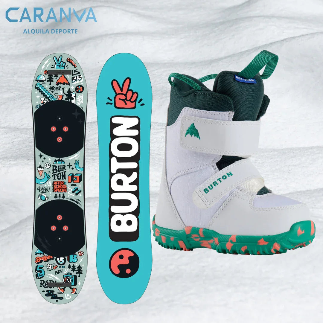 Alquiler Esquís Astún Huesca - SnowBoard / Niños (70-120) / Equipo Completo - Caranva